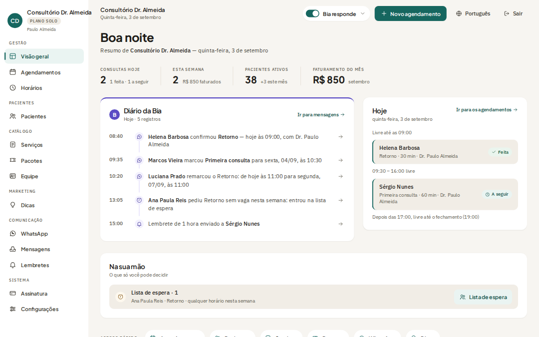 O painel da Atendaria: o diário da Bia no consultório médico